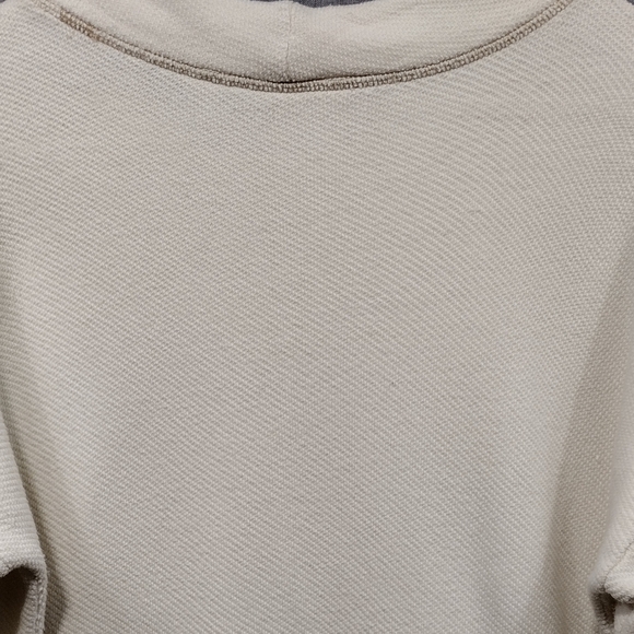 Soft Surroundings Monk Neck Long Line Sweatshirt Women's XL Cream Retro Y2K 90s - Picture 7 of 10